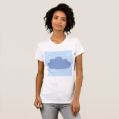 Blue Cloud on Blue and White Polka Dots. T-shirt (Voorkant volledig)
