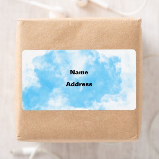 Blue Cloud Return-adreslabel Etiket (Insitu)
