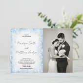 Blue Cloud Sneeuwt Bruiloft Uitnodigingen met foto (Staand voorkant)