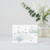 Blue Cloud & Star Baby shower Neem een boek mee Informatiekaartje (Staand voorkant)