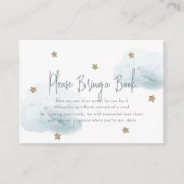 Blue Cloud & Star Baby shower Neem een boek mee Informatiekaartje (Voorkant)