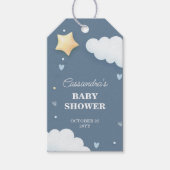 Blue Cloud Theme Baby shower Bedankt Favor Cadeaulabel (Voorkant)