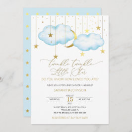 Blue Cloud Twinkle Twinkle Little Star Uitnodiging