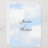 Blue Cloud Wedding Invitations Kaart (Achterkant)