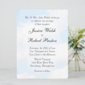 Blue Cloud Wedding Invitations Kaart (Staand voorkant)