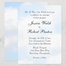 Blue Cloud Wedding Invitations Kaart
