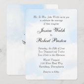 Blue Cloud Wedding Invitations Kaart (Voorkant / Achterkant)