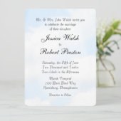 Blue Cloud Wedding Invitations Kaart (Staand voorkant)