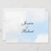 Blue Cloud Wedding Invitations Kaart (Achterkant)