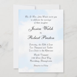 Blue Cloud Wedding Invitations Kaart