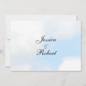 Blue Cloud Wedding Invitations Kaart (Achterkant)