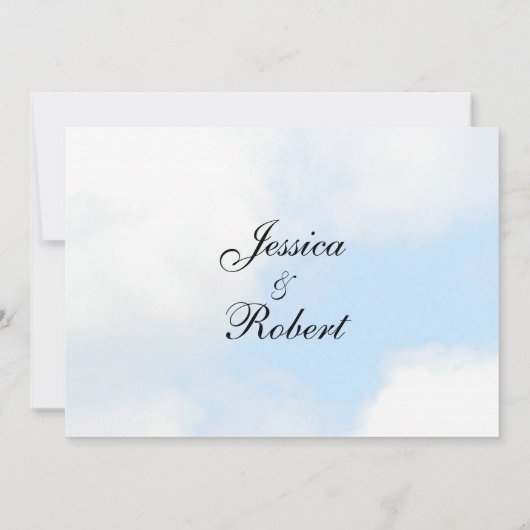 Blue Cloud Wedding Invitations Kaart (Achterkant)