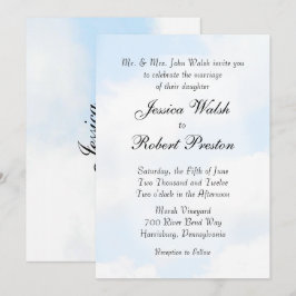 Blue Cloud Wedding Invitations Kaart