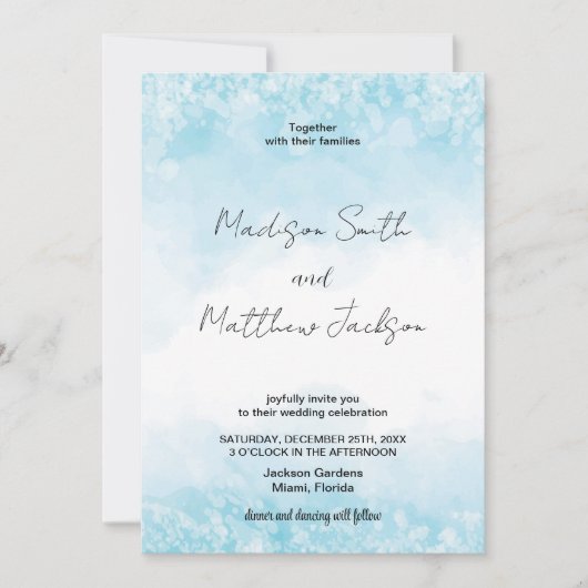 Blue Cloud Wedding Invitations Kaart (Voorkant)