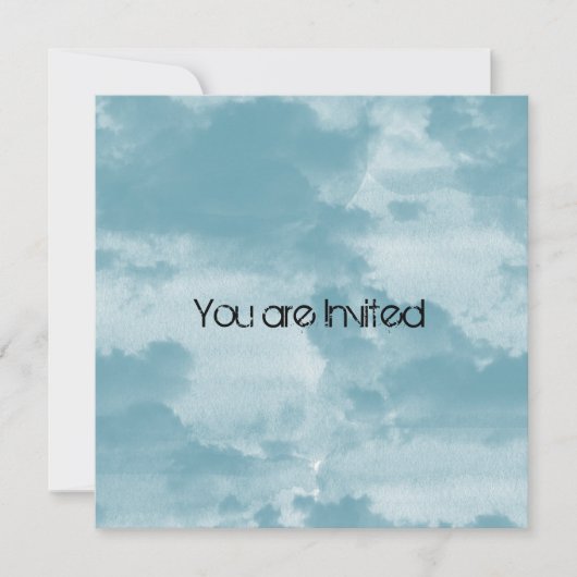 Blue Clouds-Baby shower Kaart (Voorkant)