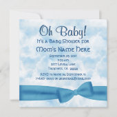 Blue Clouds Bow en Leopard Baby Boy Shower Kaart (Voorkant)