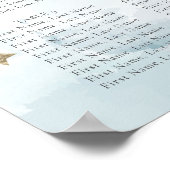 Blue Clouds & Gold Stars Baby shower Zitplaatskaar Poster (Hoek)