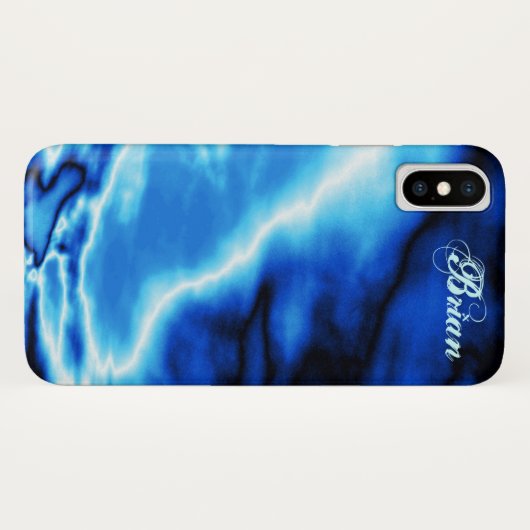 Blue Clouds N Lightning Case-Mate iPhone Case (Achterkant (horizontaal))