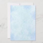 Blue Clouds Teddy Bear Hot Air ballon Baby shower Kaart (Achterkant)