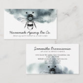 Blue Cloudy Heart Apiary Honey Bee Visitekaartje (Voorkant / Achterkant)
