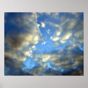 Blue Cloudy Sky Motivatie Poster Print