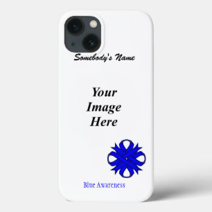 Blue Clover Ribbon Sjabloon door Kenneth Yoncich Case-Mate iPhone Case