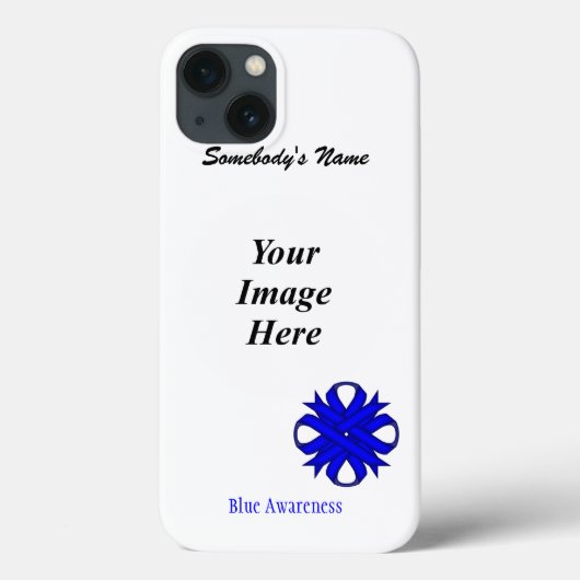 Blue Clover Ribbon Sjabloon door Kenneth Yoncich Case-Mate iPhone Case (Achterkant)