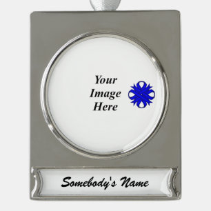 Blue Clover Ribbon Sjabloon door Kenneth Yoncich Verzilverd Banner Ornament