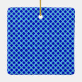 Blue Clover Ribbon van Kenneth Yoncich Keramisch Ornament (Achterkant)