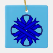 Blue Clover Ribbon van Kenneth Yoncich Keramisch Ornament (Voorkant)