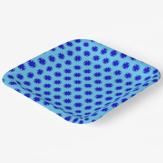 Blue Clover Ribbon van Kenneth Yoncich Papieren Bordje (Gebogen)