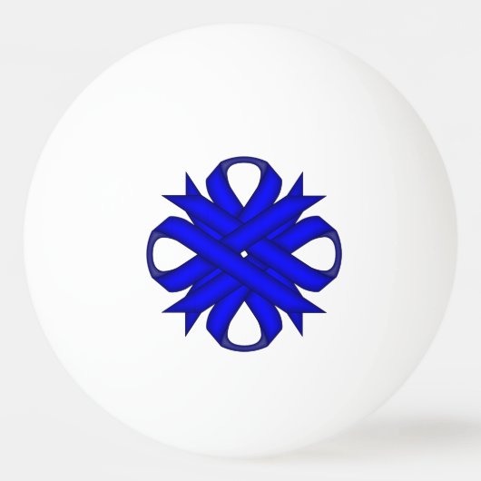 Blue Clover Ribbon van Kenneth Yoncich Pingpongbal (Voorkant)