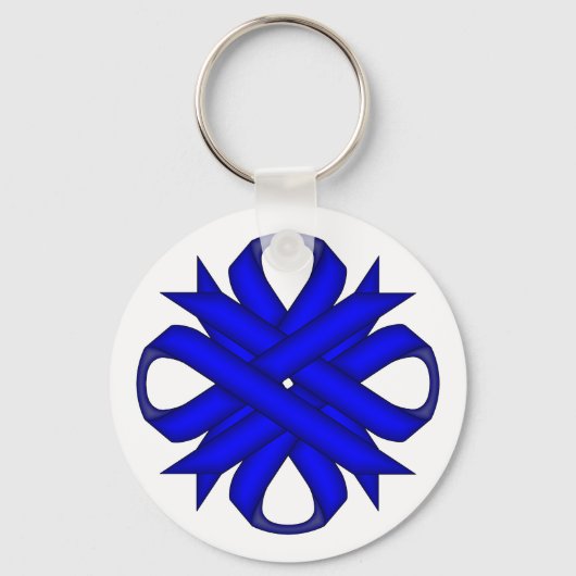 Blue Clover Ribbon van Kenneth Yoncich Sleutelhanger (Voorkant)