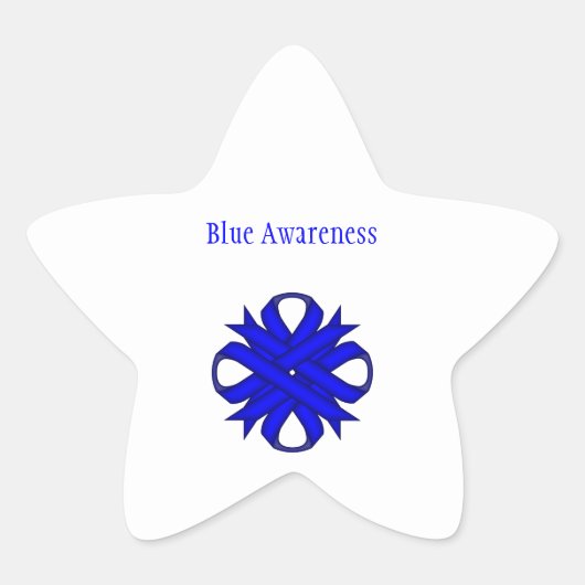Blue Clover Ribbon van Kenneth Yoncich Ster Sticker (Voorkant)