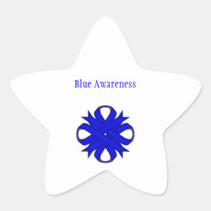 Blue Clover Ribbon van Kenneth Yoncich Ster Sticker