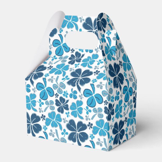 Blue Clover Shamrock Pattern St. Patrick's Day Bedankdoosjes (Achterkant)