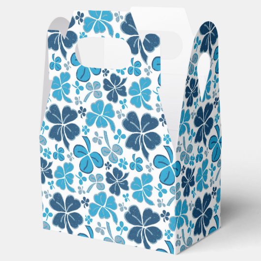 Blue Clover Shamrock Pattern St. Patrick's Day Bedankdoosjes (Geopend)