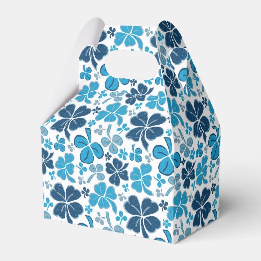 Blue Clover Shamrock Pattern St. Patrick's Day Bedankdoosjes (Voorkant Zijde)