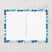 Blue Clover Shamrock Pattern St. Patrick's Day Briefkaart (Achterkant)