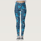Blue Clover Shamrock Pattern St. Patrick's Day Leggings (Voorkant)