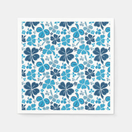 Blue Clover Shamrock Pattern St. Patrick's Day Servet