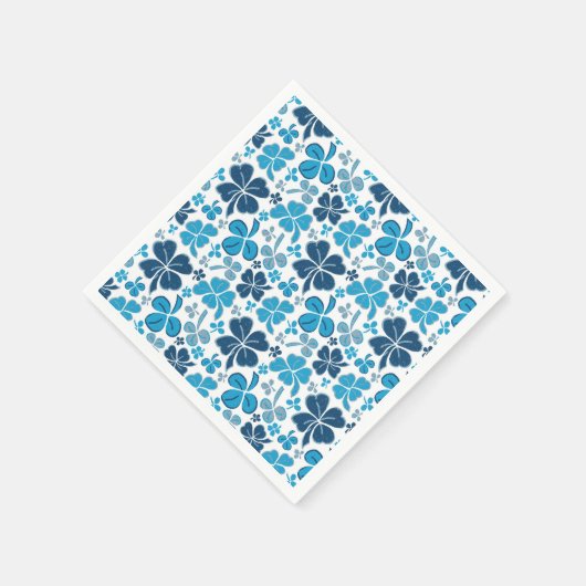 Blue Clover Shamrock Pattern St. Patrick's Day Servet (Hoek)