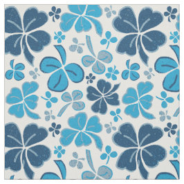 Blue Clover Shamrock Pattern St. Patrick's Day Stof