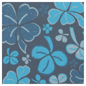 Blue Clover Shamrock Pattern St. Patrick's Day Stof (Close Up)