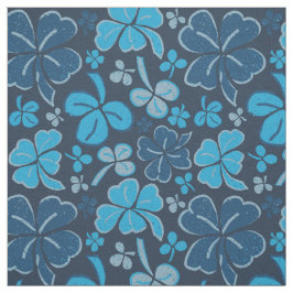 Blue Clover Shamrock Pattern St. Patrick's Day Stof