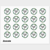 Blue Clover Wreath Lucky Bedankt Ronde Sticker (Vel)