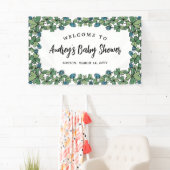 Blue Clovers Boy Baby shower Welkom Spandoek (Insitu)