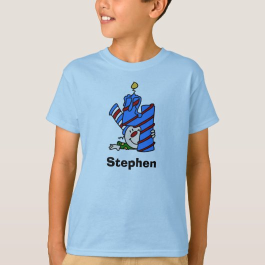 Blue Clown 4th Birthday T-shirt (Voorkant)