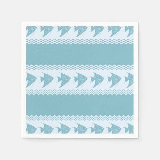 Blue Coastal Angelfish Stripes Servet (Voorkant)