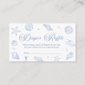 Blue Coastal Baby shower Luier Raffle Ticket Informatiekaartje (Voorkant)